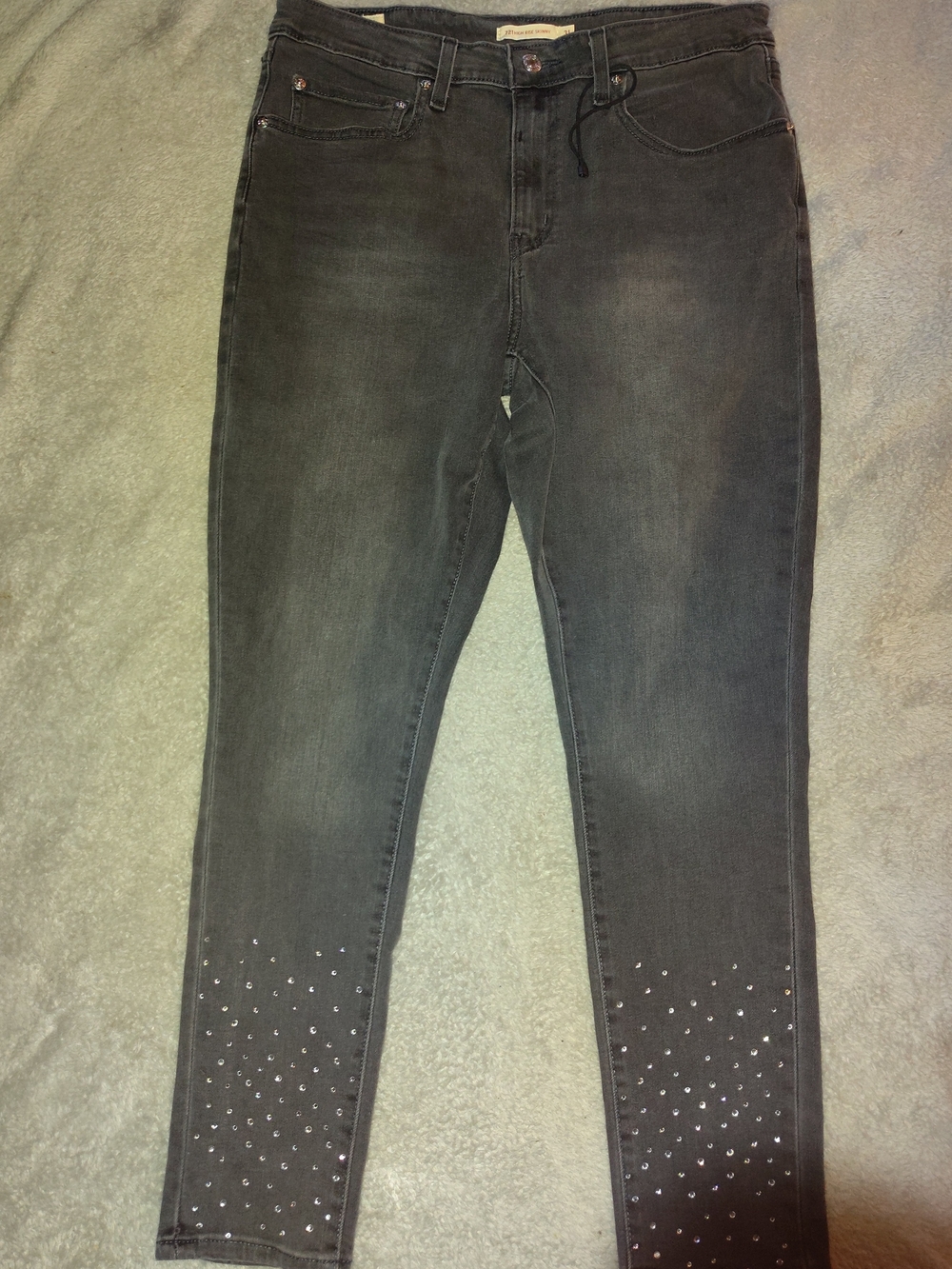Levi's Black Skinny Jeans with Studded Hem